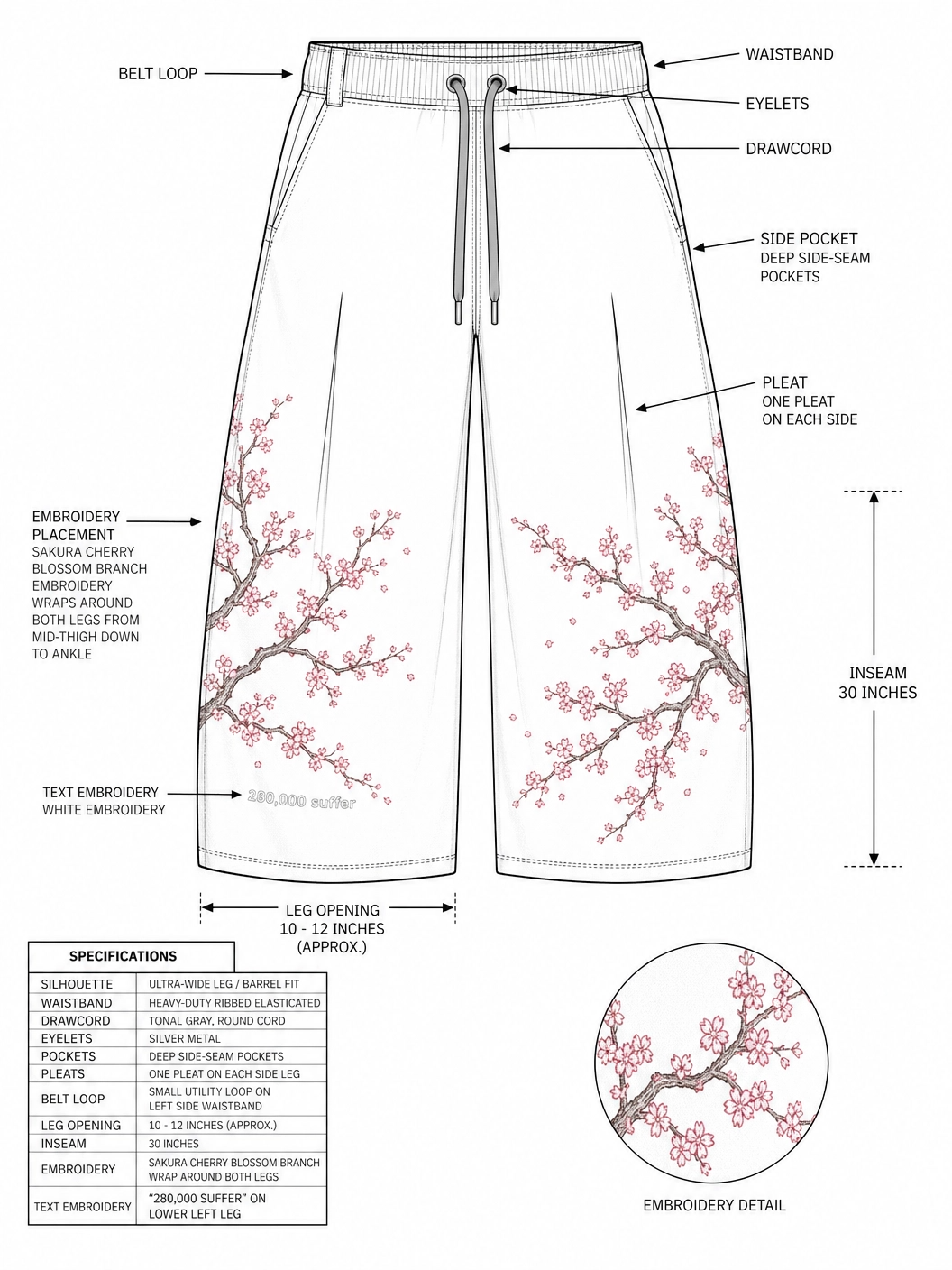 Sakura Sweats detail